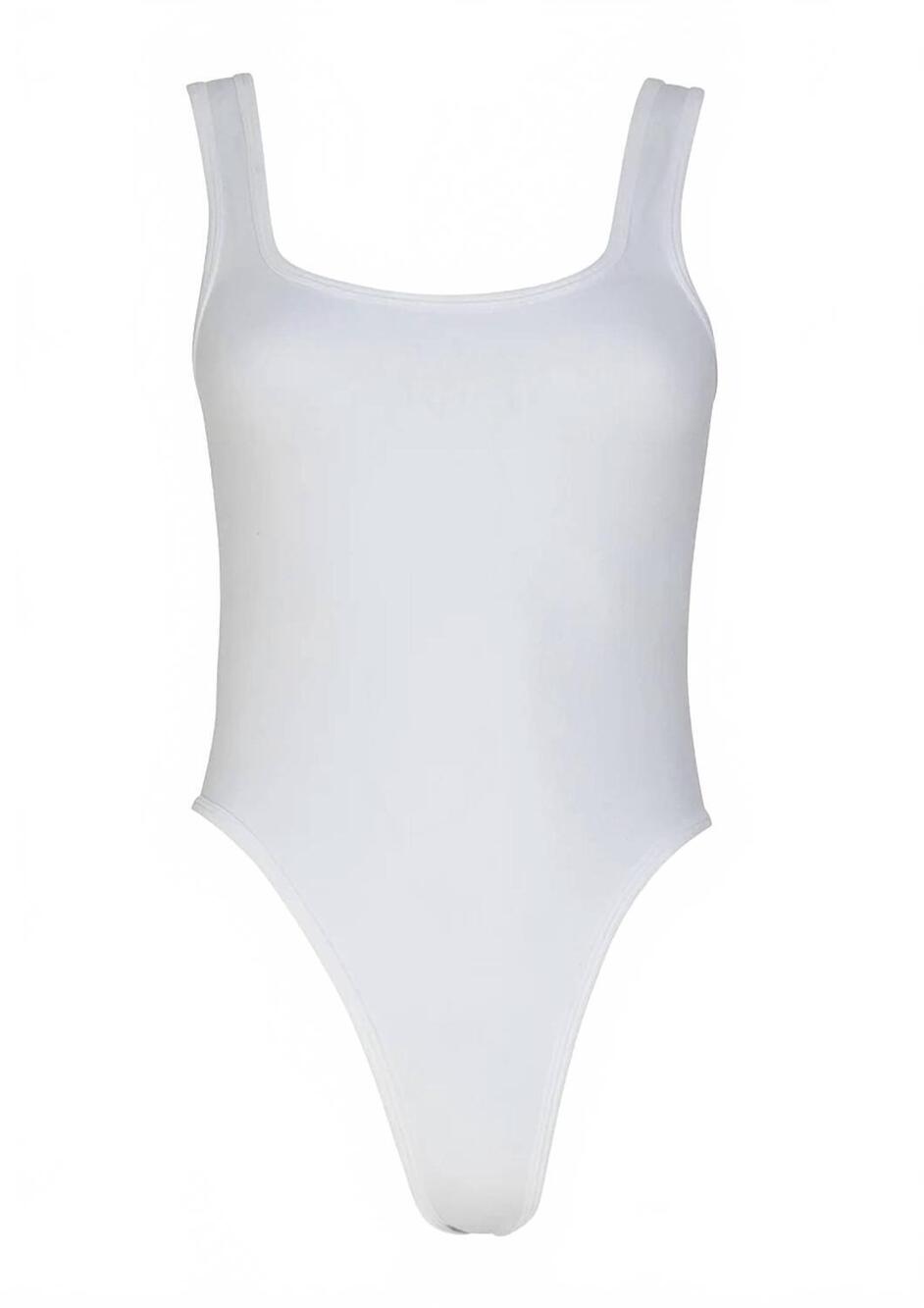 NEW CIRCULAR PATH women's amanda tank bodysuit in white